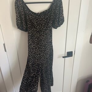 Elegant Black and White Polka Dot jumpsuit